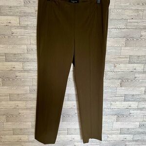 Talbots 8-P Classic Stretch Pants Mossy Green Machine Wash Career Side-Zipper